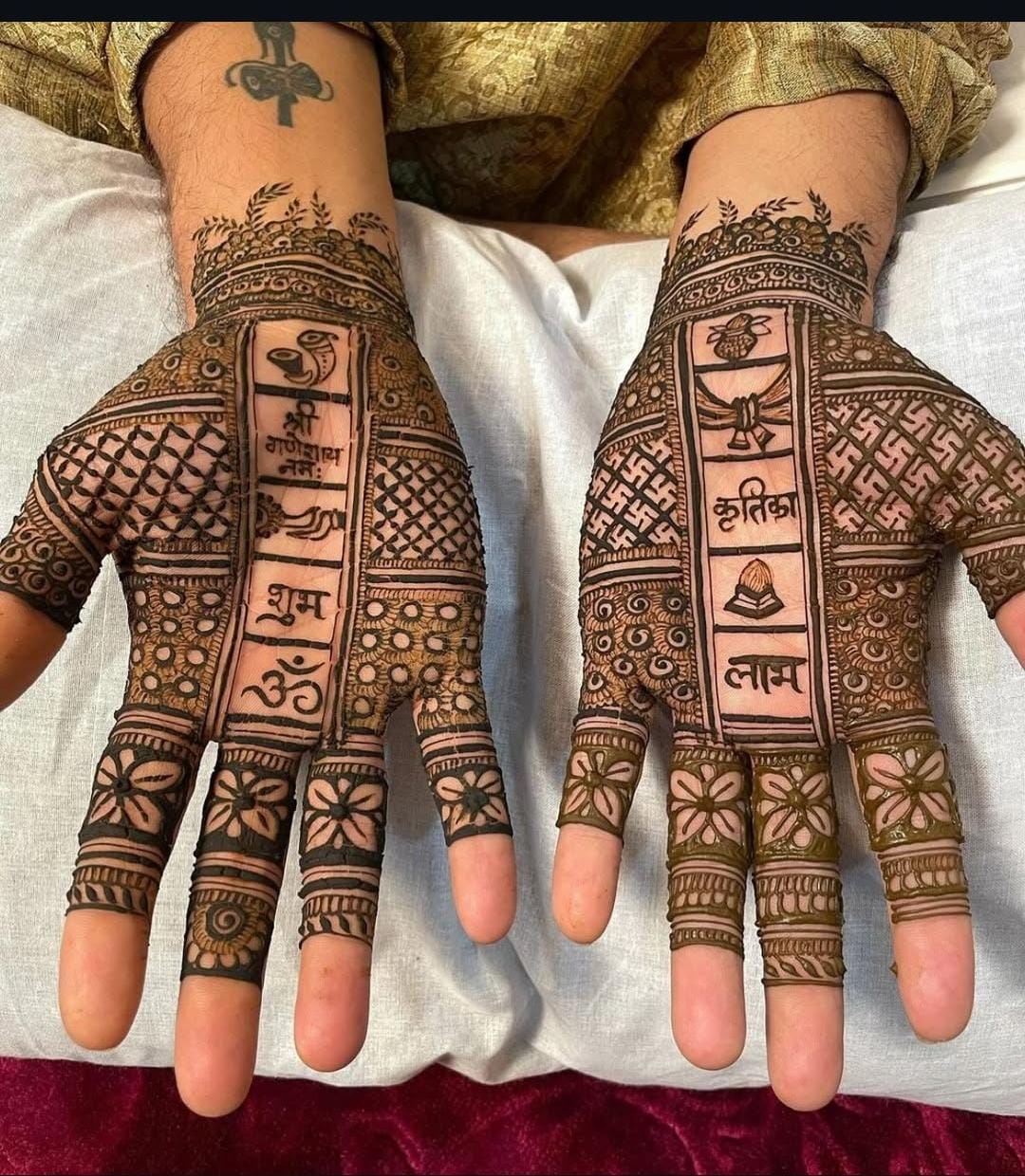 Traditional Groom Mehndi design on full hands