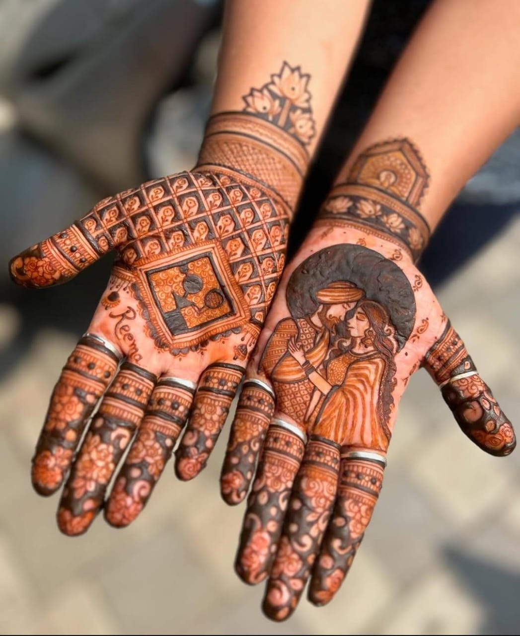 Yet another elegant Mehndi design for Rakshabandhan.